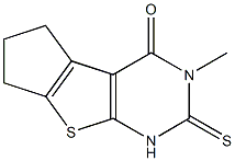 1,2,6,7-Tetrahydro-3-methyl-2-thioxo-5H-cyclopenta[4,5]thieno[2,3-d]pyrimidin-4(3H)-one,,结构式