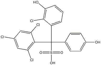 (2-Chloro-3-hydroxyphenyl)(2,4,6-trichlorophenyl)(4-hydroxyphenyl)methanesulfonic acid Structure