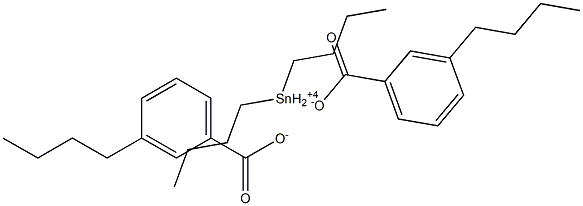 Bis(3-butylbenzoic acid)dibutyltin(IV) salt 结构式