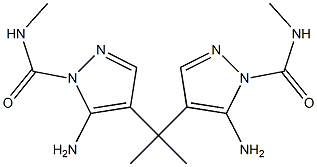 4,4'-(イソプロピリデン)ビス(3-アミノ-N-メチル-2H-ピラゾール-2-カルボアミド) 化学構造式