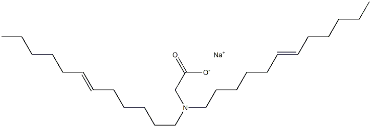 N,N-ジ(6-ドデセニル)グリシンナトリウム 化学構造式