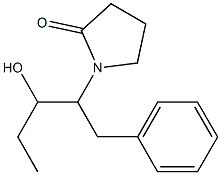 1-[1-[ベンジル]-2-ヒドロキシブチル]ピロリジン-2-オン 化学構造式