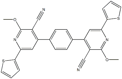 4,4'-(1,4-Phenylene)bis[2-methoxy-3-cyano-6-(2-thienyl)pyridine] Structure