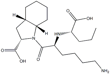 (2S,3aS,7aS)-1-[(S)-6-Amino-2-[[(S)-1-carboxybutyl]amino]-1-oxohexyl]hexahydroindoline-2-carboxylic acid 结构式