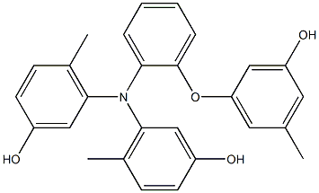 N,N-Bis(3-hydroxy-6-methylphenyl)-2-(3-hydroxy-5-methylphenoxy)benzenamine,,结构式