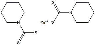 Bis(piperidine-1-dithiocarboxylic acid) zinc salt Structure