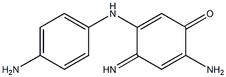 N-(4-アミノフェニル)-2,5-ジアミノ-1,4-ベンゾキノンイミン 化学構造式