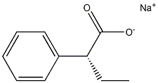 [R,(-)]-α-エチルベンゼン酢酸ナトリウム 化学構造式