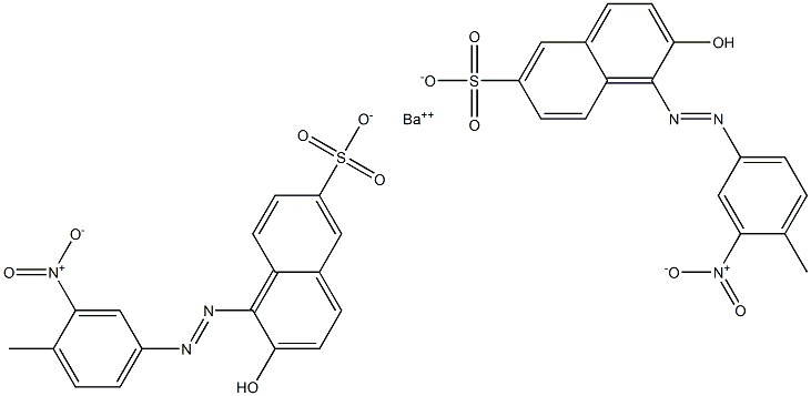 Bis[1-[(4-methyl-3-nitrophenyl)azo]-2-hydroxy-6-naphthalenesulfonic acid]barium salt Structure