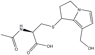 N-アセチル-S-[(2,3-ジヒドロ-7-ヒドロキシメチル-1H-ピロリザイン)-1-イル]システイン 化学構造式