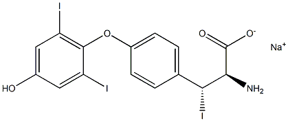 (2R,3R)-2-Amino-3-[4-(4-hydroxy-2,6-diiodophenoxy)phenyl]-3-iodopropanoic acid sodium salt 结构式