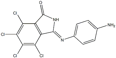 4,5,6,7-テトラクロロ-3-(4-アミノフェニルイミノ)イソインドリン-1-オン 化学構造式
