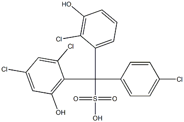 (4-Chlorophenyl)(2-chloro-3-hydroxyphenyl)(2,4-dichloro-6-hydroxyphenyl)methanesulfonic acid Structure