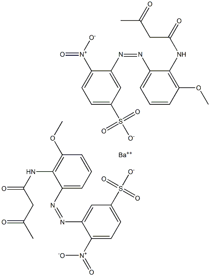 Bis[3-[2-(1,3-dioxobutylamino)-3-methoxyphenylazo]-4-nitrobenzenesulfonic acid]barium salt