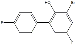 2-Bromo-4-fluoro-6-(4-fluorophenyl)phenol,,结构式