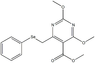 2,4-Dimethoxy-6-[(phenylseleno)methyl]pyrimidine-5-carboxylic acid methyl ester Struktur