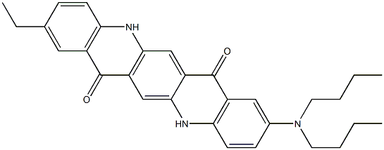 2-(Dibutylamino)-9-ethyl-5,12-dihydroquino[2,3-b]acridine-7,14-dione,,结构式