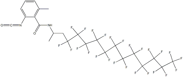 2-イソシアナト-6-メチル-N-[2-(ペンタコサフルオロドデシル)-1-メチルエチル]ベンズアミド 化学構造式