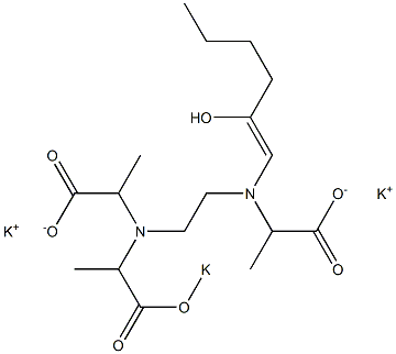 3-(2-Hydroxy-1-hexenyl)-6-(1-potassiooxycarbonylethyl)-2,7-dimethyl-3,6-diazaoctanedioic acid dipotassium salt|