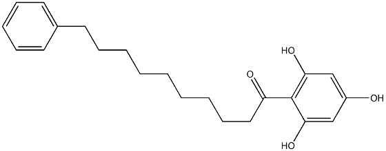 2-(10-フェニルデカノイル)ベンゼン-1,3,5-トリオール 化学構造式
