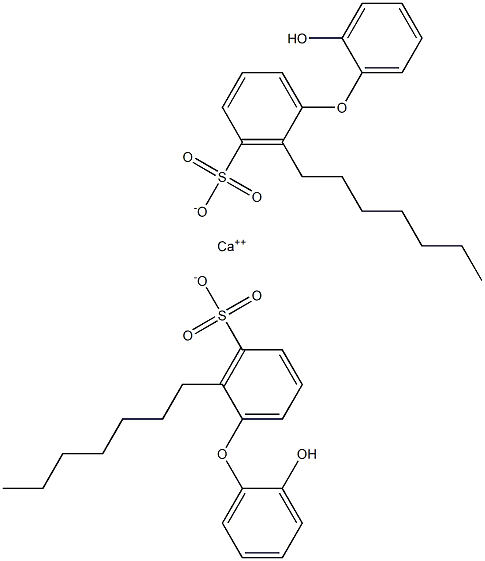 Bis(2'-hydroxy-2-heptyl[oxybisbenzene]-3-sulfonic acid)calcium salt 结构式