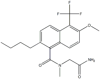 2-[N-[[2-Butyl-6-methoxy-5-trifluoromethyl-1-naphthalenyl]carbonyl]-N-methylamino]acetamide 结构式