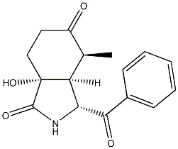 (1R,5S,6S,7R)-1-Hydroxy-7-benzoyl-5-methyl-8-azabicyclo[4.3.0]nonane-4,9-dione Struktur