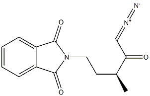 (+)-N-[(S)-5-ジアゾ-3-メチル-4-オキソペンチル]フタルイミド 化学構造式