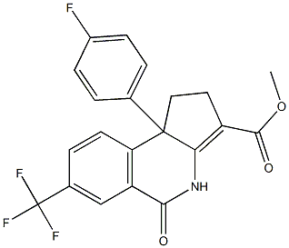 1,4,5,9b-Tetrahydro-7-trifluoromethyl-9b-(4-fluorophenyl)-5-oxo-2H-cyclopent[c]isoquinoline-3-carboxylic acid methyl ester Struktur