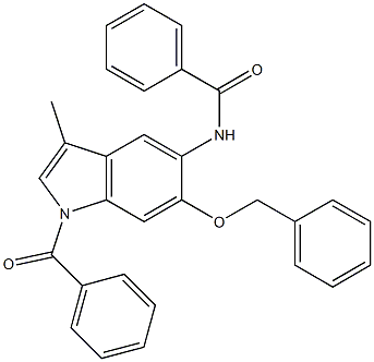 1-Benzoyl-6-benzyloxy-3-methyl-5-benzoylamino-1H-indole Structure