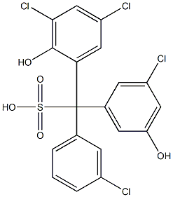 (3-Chlorophenyl)(3-chloro-5-hydroxyphenyl)(3,5-dichloro-2-hydroxyphenyl)methanesulfonic acid,,结构式
