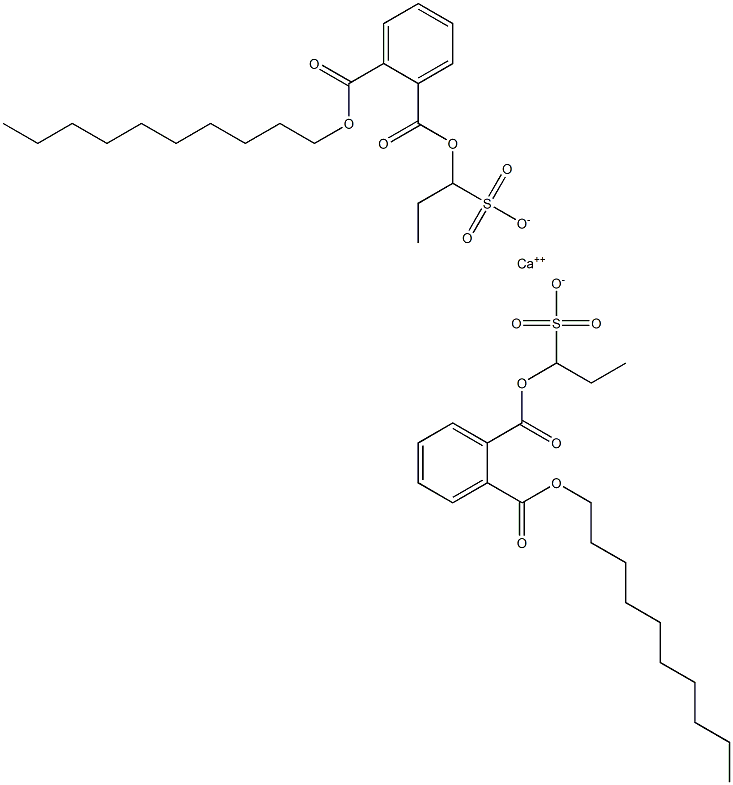 Bis[1-[(2-decyloxycarbonylphenyl)carbonyloxy]propane-1-sulfonic acid]calcium salt Structure