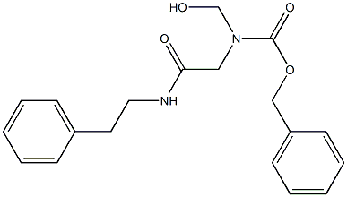 N-フェネチル-2-[ベンジルオキシカルボニル(ヒドロキシメチル)アミノ]アセトアミド 化学構造式