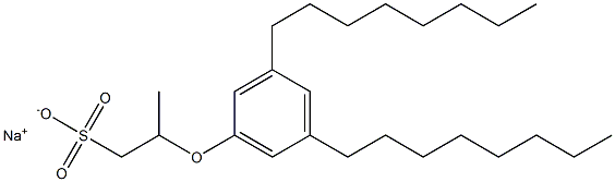 2-(3,5-Dioctylphenoxy)propane-1-sulfonic acid sodium salt Structure