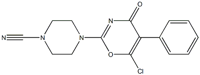 4-(4-Oxo-5-phenyl-6-chloro-4H-1,3-oxazin-2-yl)piperazine-1-carbonitrile Structure