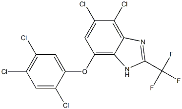 4,5-Dichloro-7-(2,4,5-trichlorophenoxy)-2-trifluoromethyl-1H-benzimidazole,,结构式