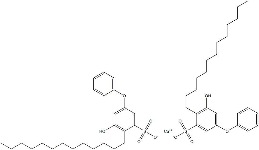 Bis(5-hydroxy-4-tridecyl[oxybisbenzene]-3-sulfonic acid)calcium salt,,结构式