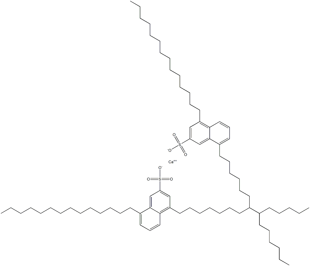 Bis(4,8-ditetradecyl-2-naphthalenesulfonic acid)calcium salt Struktur