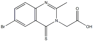6-Bromo-3,4-dihydro-2-methyl-4-thioxoquinazoline-3-acetic acid,,结构式