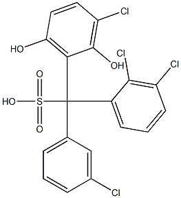 (3-Chlorophenyl)(2,3-dichlorophenyl)(3-chloro-2,6-dihydroxyphenyl)methanesulfonic acid Structure