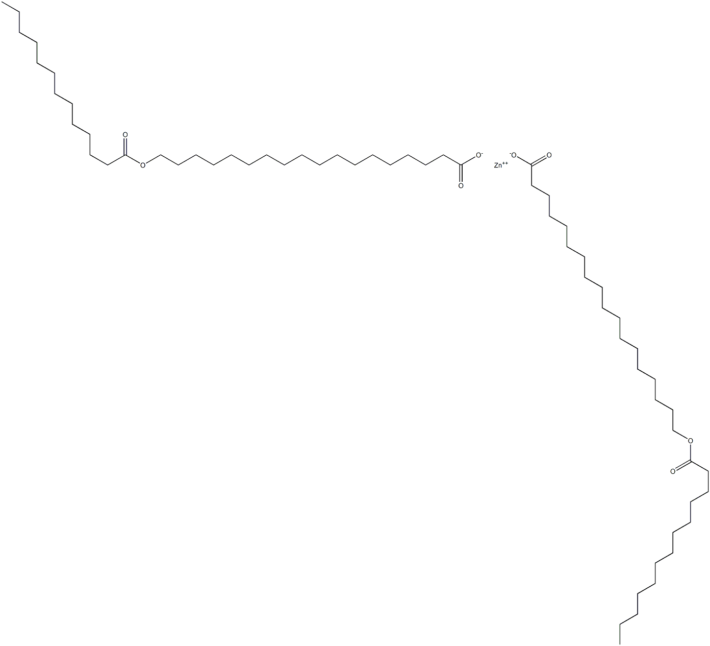 Bis(18-tridecanoyloxystearic acid)zinc salt Structure