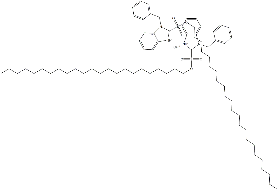 Bis(1-benzyl-2,3-dihydro-2-tricosyl-1H-benzimidazole-2-sulfonic acid)calcium salt Structure