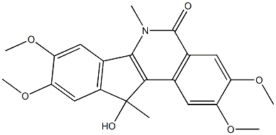 11-Hydroxy-2,3,8,9-tetramethoxy-6,11-dimethyl-11H-indeno[1,2-c]isoquinolin-5(6H)-one Structure