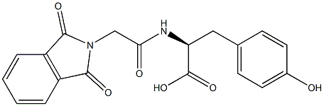 (S)-2-[[[(1,3-ジヒドロ-1,3-ジオキソ-2H-イソインドール)-2-イル]アセチル]アミノ]-3-(4-ヒドロキシフェニル)プロパン酸 化学構造式