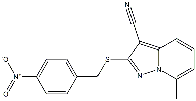 2-[[(4-Nitrophenyl)methyl]thio]-7-methyl-pyrazolo[1,5-a]pyridine-3-carbonitrile Struktur