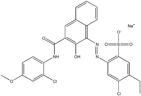 4-Chloro-3-ethyl-6-[[3-[[(2-chloro-4-methoxyphenyl)amino]carbonyl]-2-hydroxy-1-naphtyl]azo]benzenesulfonic acid sodium salt