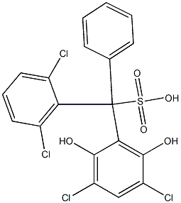 (2,6-Dichlorophenyl)(3,5-dichloro-2,6-dihydroxyphenyl)phenylmethanesulfonic acid Struktur