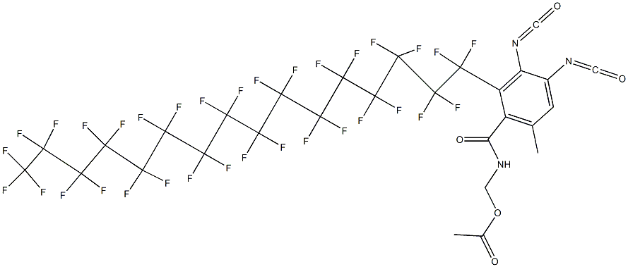 N-(Acetyloxymethyl)-2-(tritriacontafluorohexadecyl)-3,4-diisocyanato-6-methylbenzamide Structure