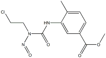 3-[3-(2-クロロエチル)-3-ニトロソウレイド]-p-トルイル酸メチル 化学構造式