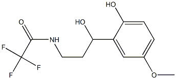 N-[3-ヒドロキシ-3-(2-ヒドロキシ-5-メトキシフェニル)プロピル]-2,2,2-トリフルオロアセトアミド 化学構造式